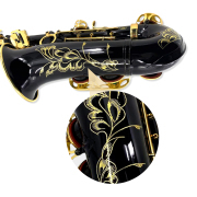 Yinfente Alto Saxophone Eb Black for Beginners Complete Saxophone Kit with Hard Case Mouthpiece Neck Strap Reeds Cleaning Kit Ideal for Students Professionals