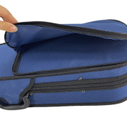 Yinfente 4/4 Full Size Violin Case Blue Nylon Waterproof Lightweight Portable Travel Carrying Bag with Plush Lining Dual Shoulder Straps Triangular Shape