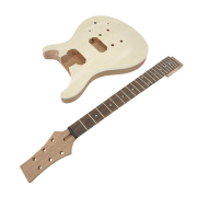 Yinfente 1set Guitar Kit Guitar Neck maple 22 fret rosewood fretboard inlays PRS Guitar Body Mahogany Flame Maple wood DIY Guitar
