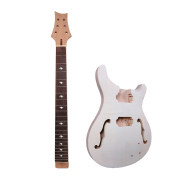 Yinfente 1set Electric Guitar Kit Guitar Neck 22fret 628 Semi Hollow Guitar Body Mahogany Flame Maple DIY guitar project