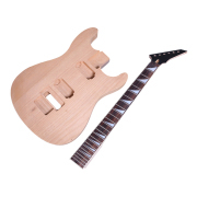 Yinfente Electric Guitar Kit 24fret 25.5inch Maple Jackson neck Rosewood fretboard Locking nut Reverse Triangle Inlays with binding and HH Floyd rose bridge Mahogany wood guitar body