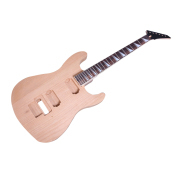 Yinfente Electric Guitar Kit 24fret 25.5inch Maple Jackson neck Rosewood fretboard Locking nut Reverse Triangle Inlays with binding and HH Floyd rose bridge Mahogany wood guitar body