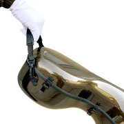 yinfente 4/4 Carbon Fiber Cello Case with Wheels Straps Strong Light Cello Box Brown Protect