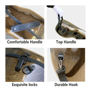 yinfente 4/4 Carbon Fiber Cello Case with Wheels Straps Strong Light Cello Box Brown Protect