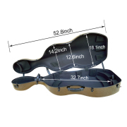 yinfente 4/4 Carbon Fiber Cello Case with Wheels Straps Strong Light Cello Box Brown Protect