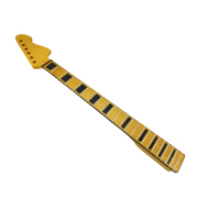 Yinfente 22Fret Guitar Neck 25.5inch Yellow Painting Block Inlay Canada Maple Big Head Fender St Style