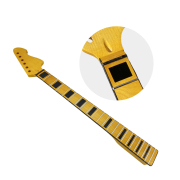Yinfente 22Fret Guitar Neck 25.5inch Yellow Painting Block Inlay Canada Maple Big Head Fender St Style