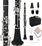 Yinfente New Professional Clarinet Bakelite C Key Clarinet C key flat Good Sound with Case Cleaning Cloth Mouthpiece Brush and Pad Brush