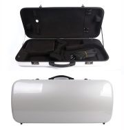 Vetimobato Adjustable Violin Viola Double Case – Holds 4/4 Violin & 15-17 Inch Viola – Hard Shell Backpack with 4 Bow Holders, 2 Back Straps – Durable & Lightweight for Musicians(White Carbon Fiber)