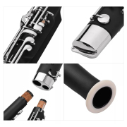 yinfente Ebonite Wood Bassoon C Key 26 Keys Woodwind Instrument with Case Accessories