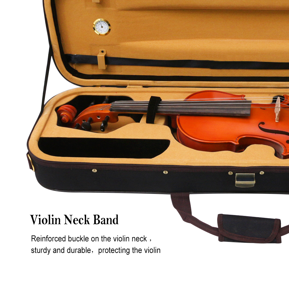 yinfente New Violin Case 4/4 Full Size Violin Box Wooden Oblong Cases for Violin Straps
