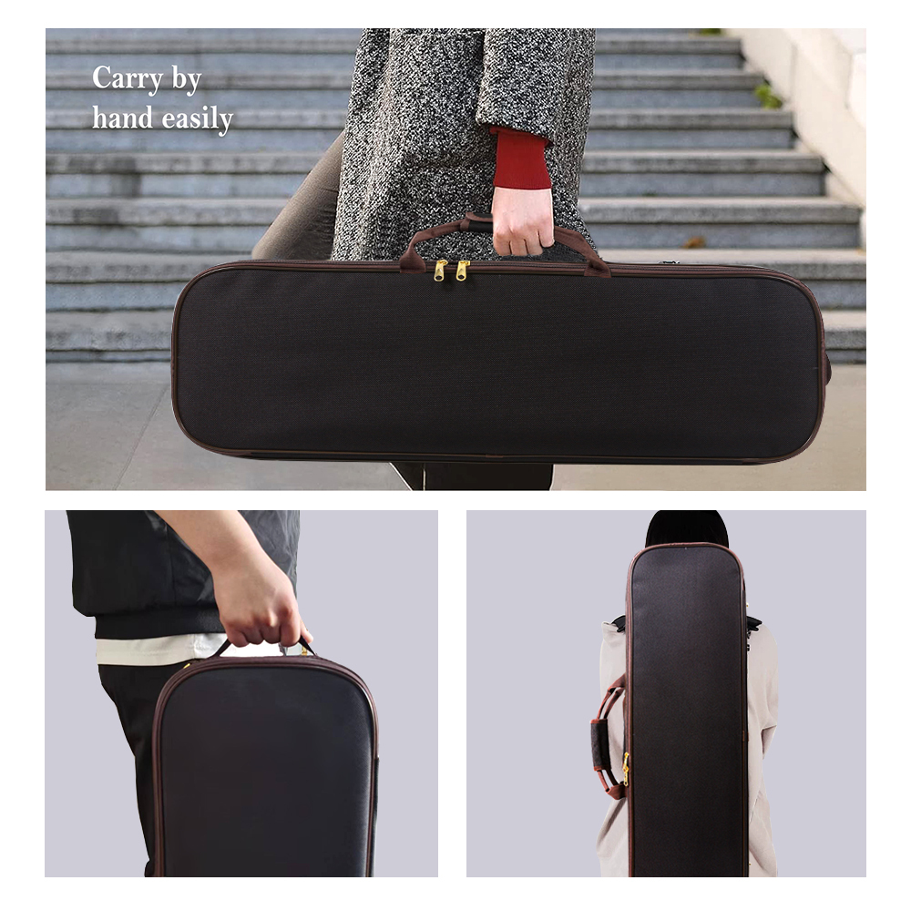 yinfente New Violin Case 4/4 Full Size Violin Box Wooden Oblong Cases for Violin Straps