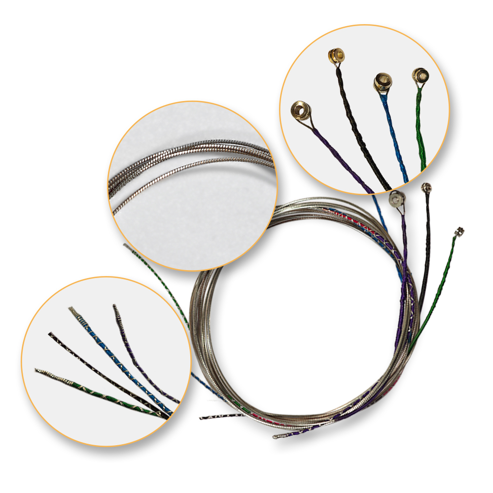 Yinfente cello parts and making tool 2 pieces cello bridge 2 set of cello middle soft strings 1 piece bridge tool of cut the string notches DIY cello making Temporary customized