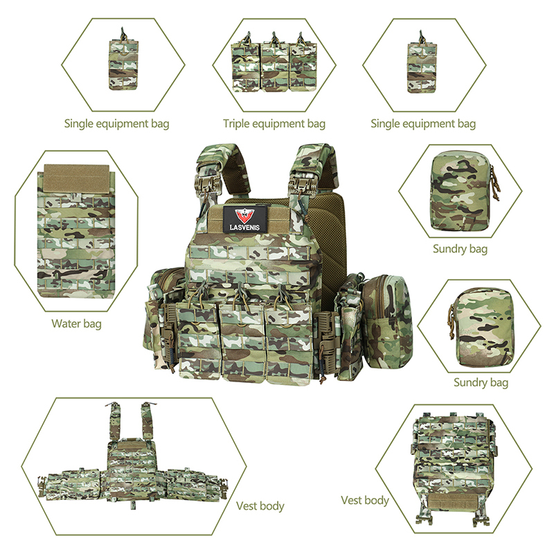 Artex Tactical Vest with Triple Magazine Pouch 1000D Nylon Fabric Quick Release 6094K Hunting Airsoft Combat Accessories