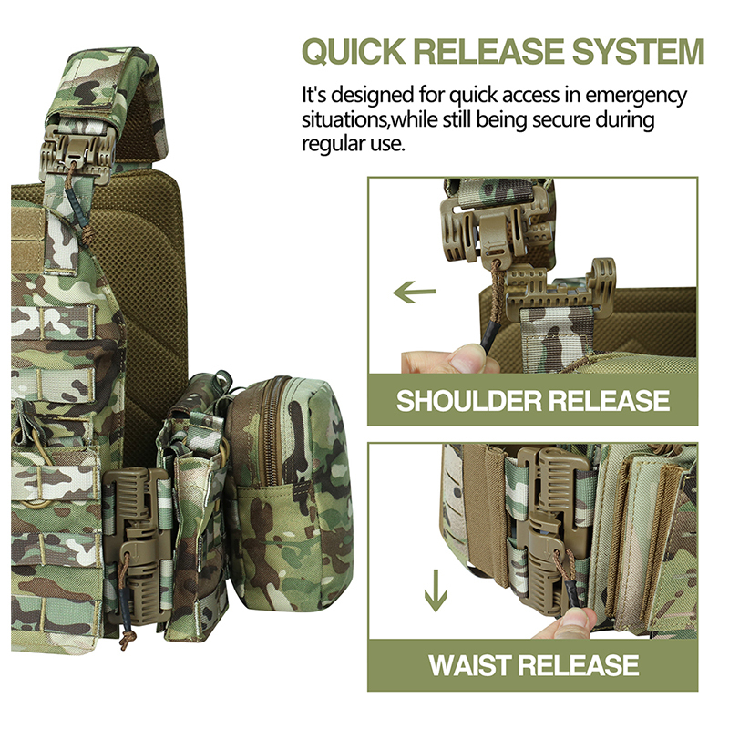 Artex Tactical Vest with Triple Magazine Pouch 1000D Nylon Fabric Quick Release 6094K Hunting Airsoft Combat Accessories