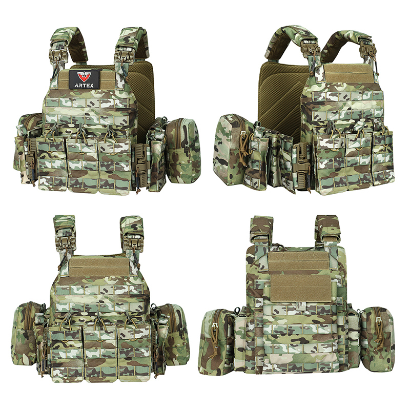 Artex Tactical Vest with Triple Magazine Pouch 1000D Nylon Fabric Quick Release 6094K Hunting Airsoft Combat Accessories