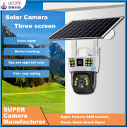 V380 Camera Three - screen Solar camera Low-power dome camera Outdoor monitoring High-definition Vision Remote control by mobile phone