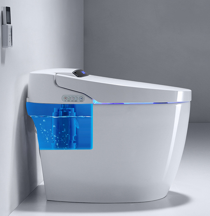 Customizable Intelligent Toilet WC with LED Display, Self - Cleaning Nozzle & Night Light