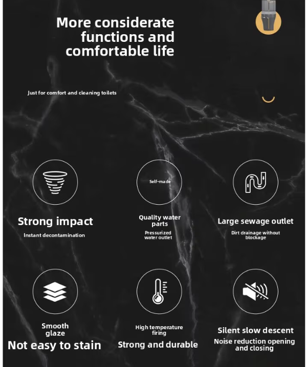 Hot Sell Dual-Flush One-Piece Ceramic Siphonic Toilet with Round Bowl, Modern Floor Mounted WC for Hotel and Project Supply