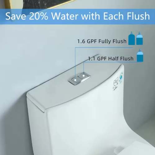 Factory Direct Siphonic One-Piece Ceramic Toilet with Soft Close Seat WC for Mexico Market