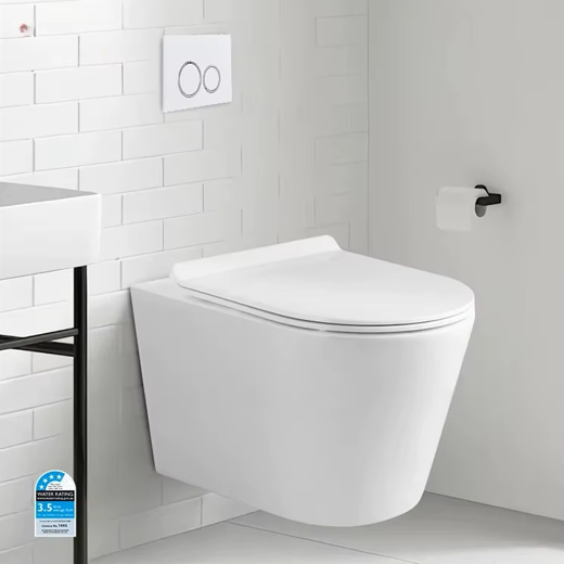 Hot-Selling Wall-Mounted Elongated Square Bowl Porcelain Toilet with Concealed Tank Dual-Flush P-Trap 180mm for Hotel & Project