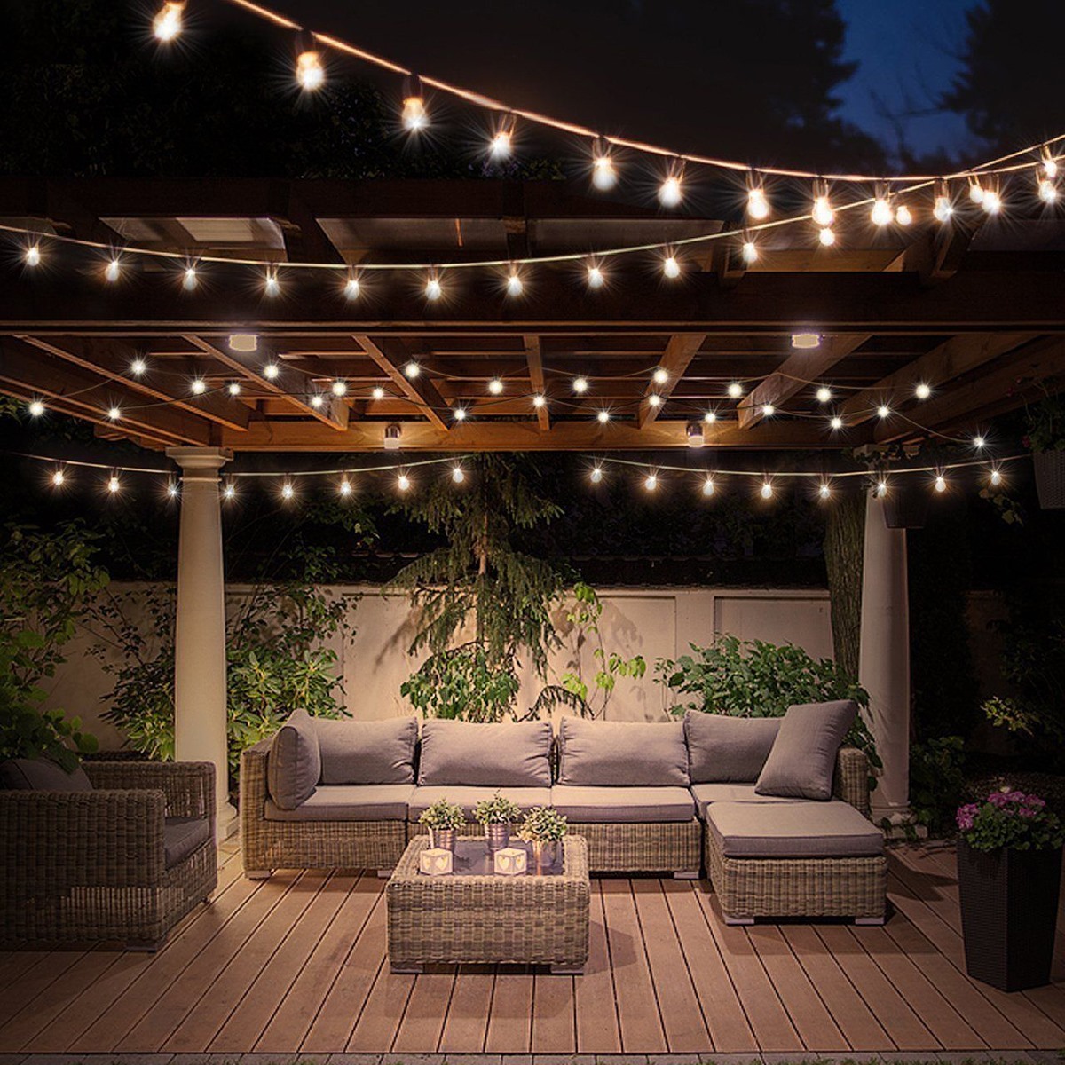 DC12V Outdoor S14 GS8208 Pixel Garden Lamp RGB LED String Light (XXA-S14)