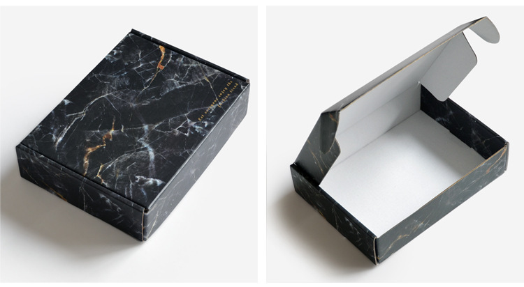 Black Custom Printed Mailer Boxes, Corrugated Packaging for Jewelry & Cosmetics
