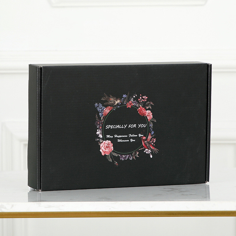 Black Custom Printed Mailer Boxes, Corrugated Packaging for Jewelry & Cosmetics