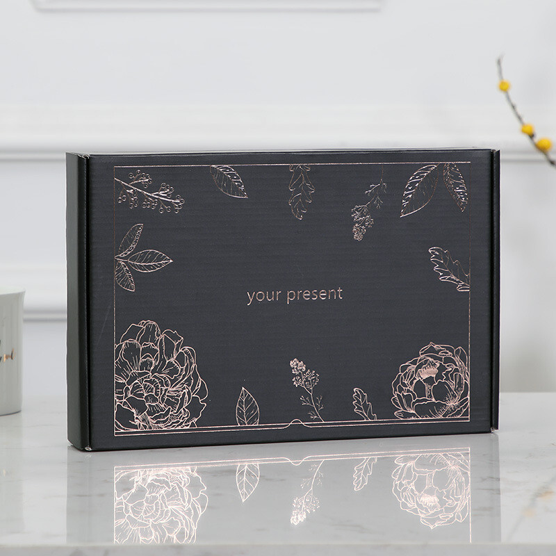 Black Custom Printed Mailer Boxes, Corrugated Packaging for Jewelry & Cosmetics