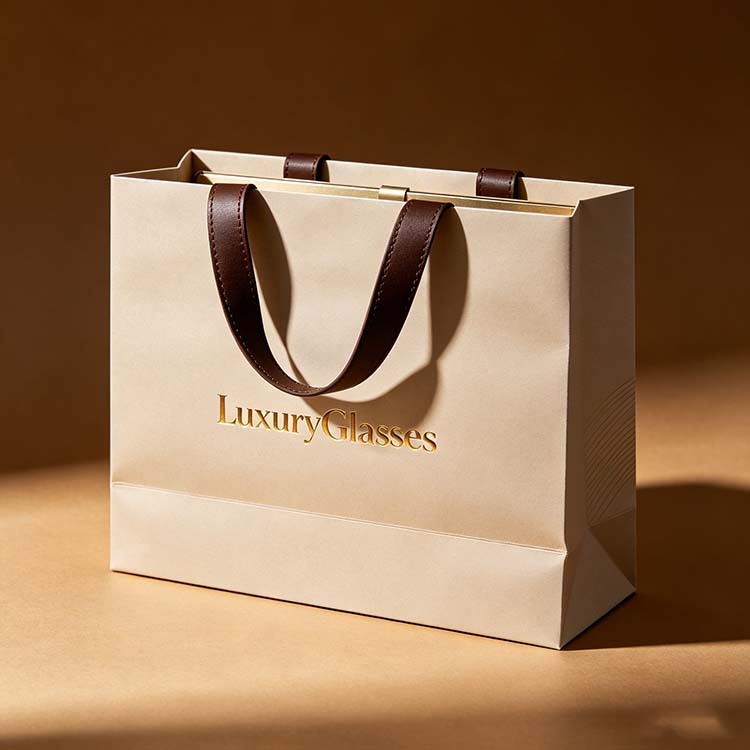 Custom Luxury Glasses Shopping Bags, Wholesale Premium Paper Bags for Brands