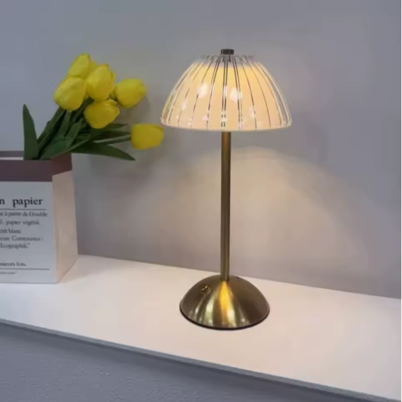 Eye-Caring Flicker-Free Soft Glow Dimmable Cordless Rechargeable Bedside Table Lamp, 3 Color Stepless Dimming Pleated Glass Shade No Blue Light, for Bedroom Nursery Reading Home Office, Rechargeable Battery Operated Rechargeable Cordless Bedside Lamp - Eye-Caring Dimmable Light bedside lamp, dimmable lamp, cordless lamp, eye-caring light, rechargeable lamp,Cordless Table Lamp,Rechargeable Table Lamp,LED Table Lamp,Gold Table Lamp,Pleated Glass Table Lamp,Bedside Table Lamp,Decorative Table Lamp,Portable Table Lamp,Vintage Table Lamp,Ambient Table Lamp