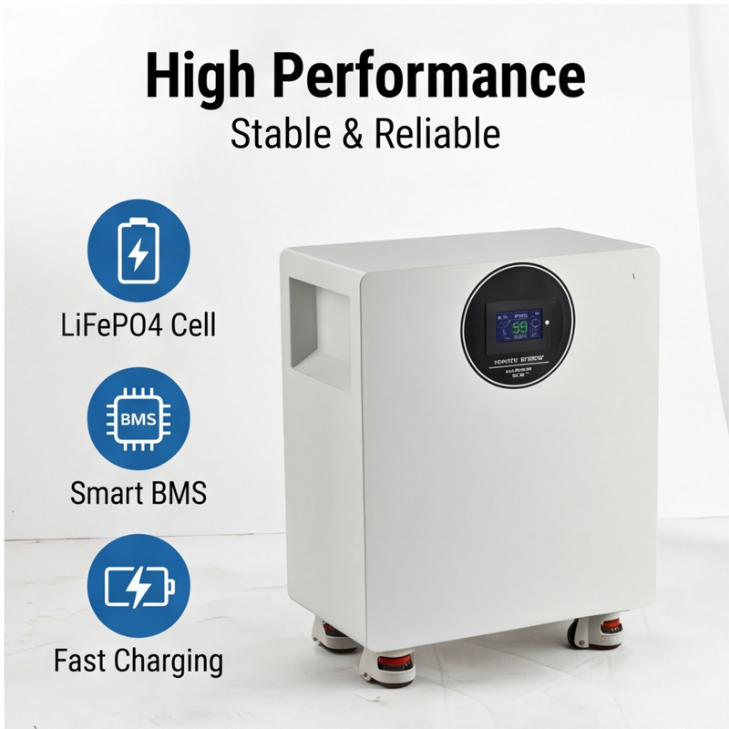 8KWh LiFePO4 Home Energy Storage Battery | 25.6V 314Ah Deep Cycle Portable Lithium Battery with Smart LCD Display & Movable Wheels, for Home Solar Off-Grid System Emergency Backup Power RV Camping, Rechargeable Power Supply 8KWh LiFePO4 Home Energy Storage Battery for Solar Off-Grid Use LiFePO4, Home Energy Storage, Lithium Battery, Off-Grid Power, Emergency Backup,8KWh LiFePO4 Home Battery,Home Energy Storage Battery,Deep Cycle LiFePO4 Battery,Portable Solar Storage Battery,Home Backup Power Battery,Movable Energy Storage Battery,8KWh 25.6V 314Ah LiFePO4 Home Energy Storage Battery,Movable Deep Cycle LiFePO4 Battery with Smart LCD Display,8KWh Portable Home Backup Battery for Solar Off-Grid System,Rechargeable LiFePO4 Battery for Home Emergency RV Camping