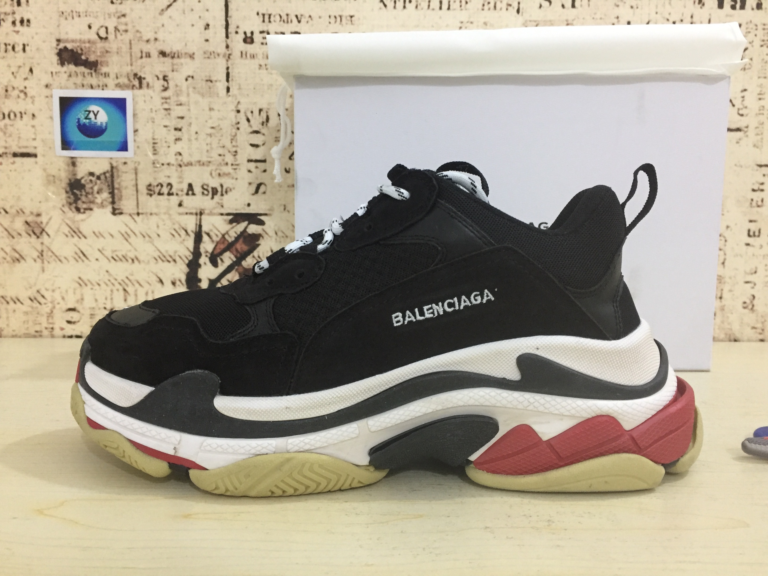 beige balenciaga speed trainers