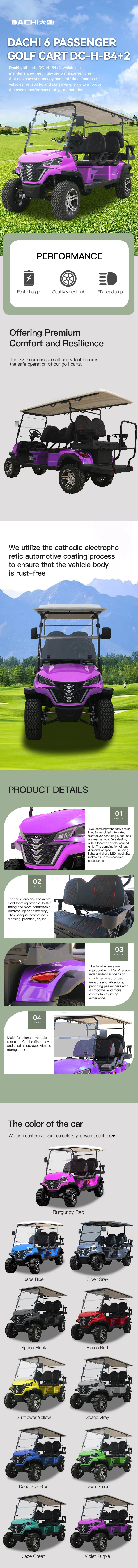 Dachi Electric Hunting 4+2 Seats Golf Cart Golf Buggy