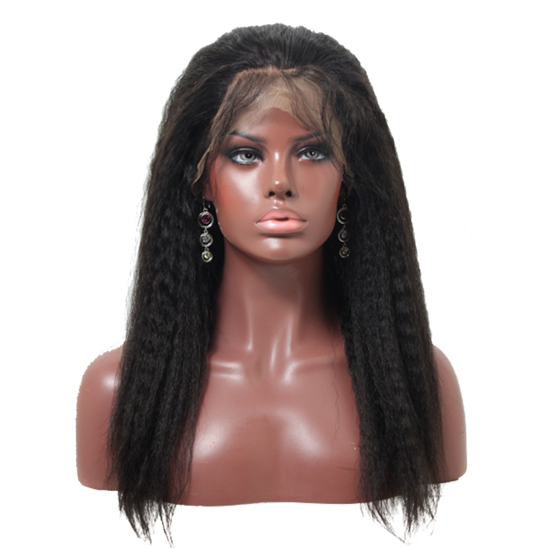 Kinky Straight Pre Plucked 360 Lace Frontal Closure With Baby Hair