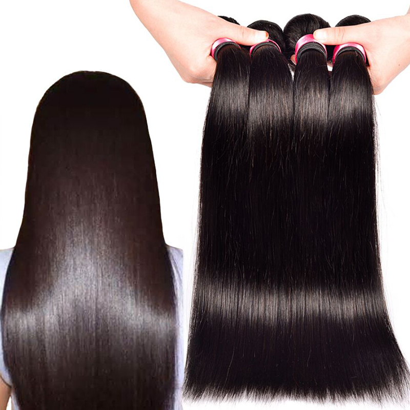 Peruvian Straight Hair Bundles Double Weft Natural Color Human