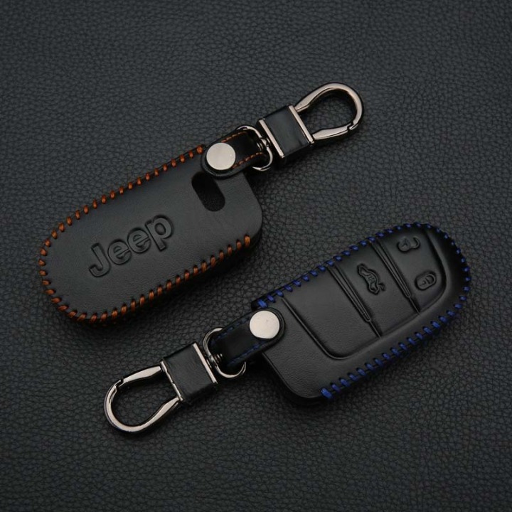 1Pack Leather Key Chain for JEEP Car Key Fob Key Chain Keychain Jeep Wrangler Compass Cherokee Renegade Patriot Grand Commander ,KeyChain Family Present for Man and Woman Elegant accessories keyring