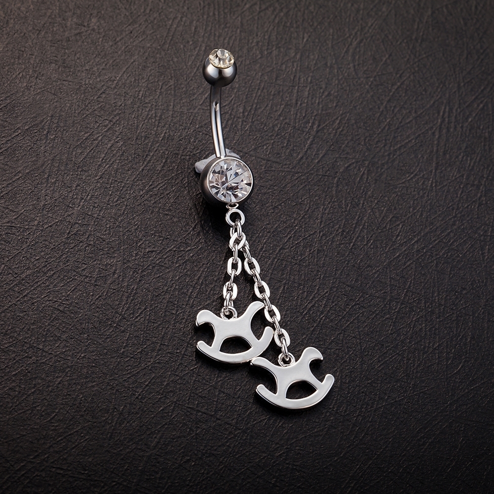 White Chain Long Platinum Plating Dangle Body Piercing Jewelry Belly