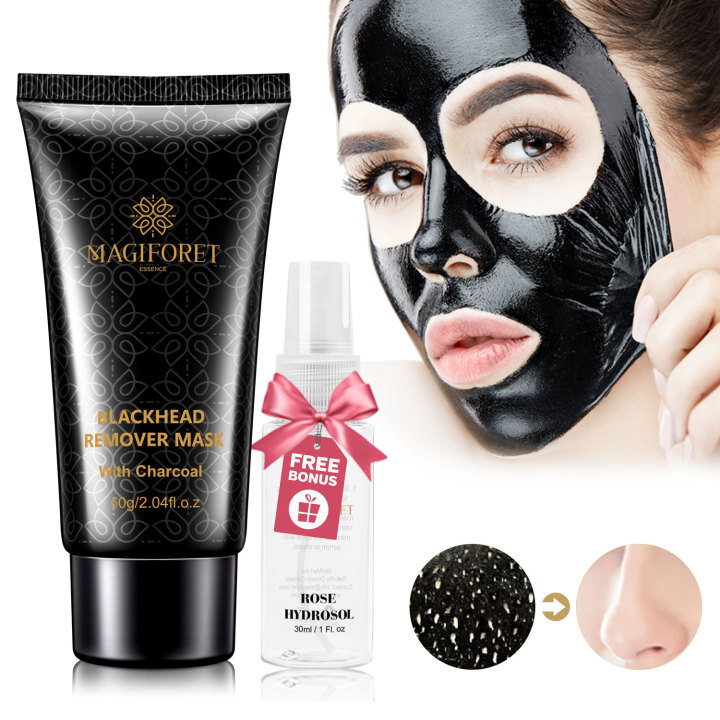 Face Make Black Mask Blackhead Remover Charcoal Mask Rosewater Spray