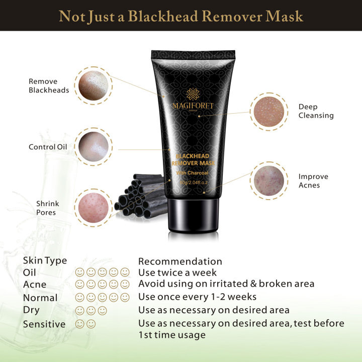 Face Make Black Mask Blackhead Remover Charcoal Mask Rosewater Spray