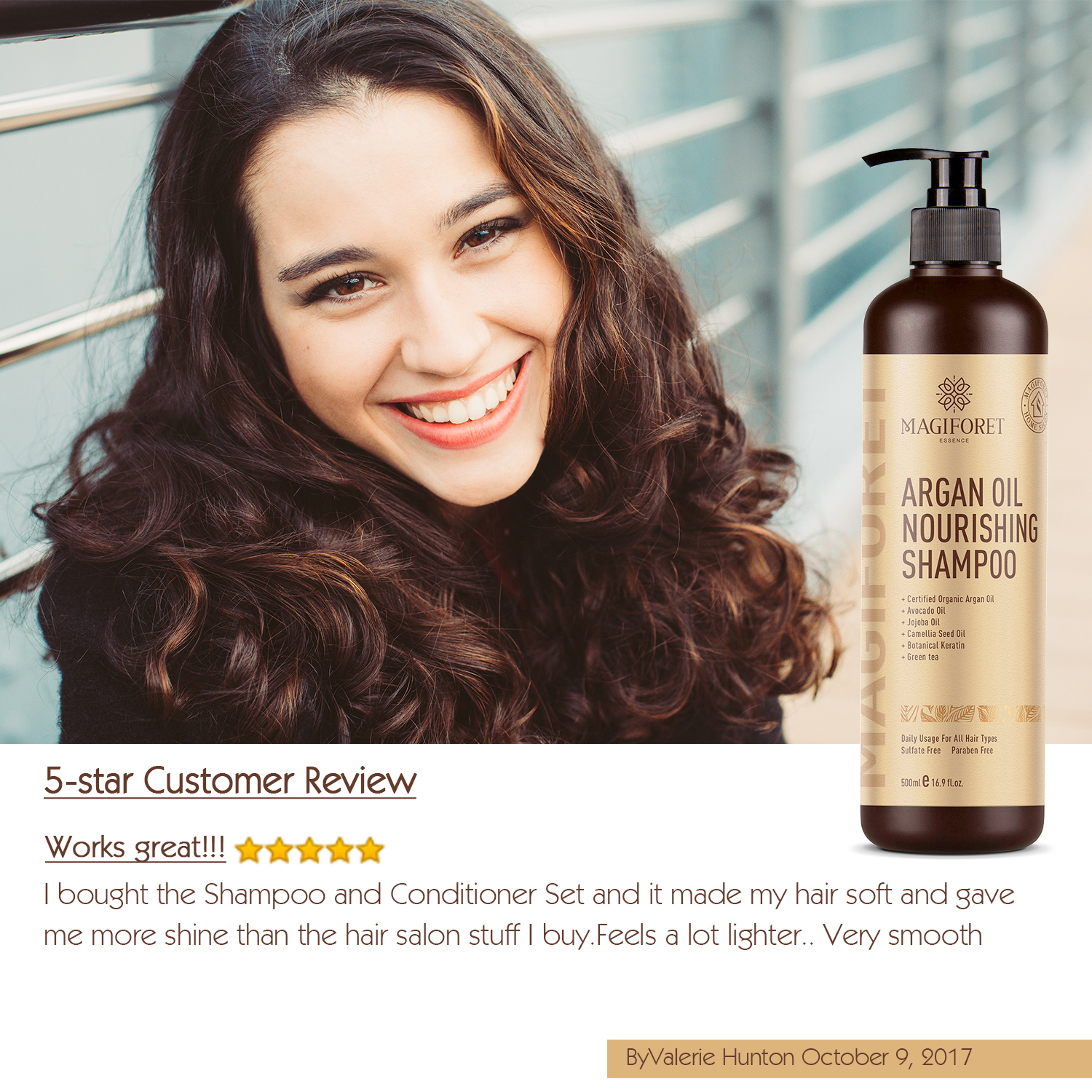 Organic Moroccan Argan Oil Shampoo Moisturizing Volumizing