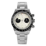 San Martin Men Vintage Watch 40mm Panda BB Chronograph Retro SN052-G-JS