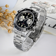 San Martin Men Vintage Watch 40mm Panda BB Chronograph Retro SN052-G-JS