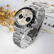 San Martin Men Vintage Watch 40mm Panda BB Chronograph Retro SN052-G-JS