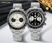 San Martin Men Vintage Watch 40mm Panda BB Chronograph Retro SN052-G-JS