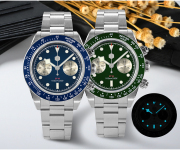 San Martin Men Vintage Watch 40mm Panda BB Chronograph Retro SN052-G-JS