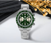 San Martin Men Vintage Watch 40mm Panda BB Chronograph Retro SN052-G-JS