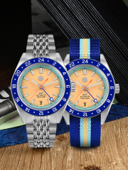 EU San Martin New Original Design Bidirectional Bezel Fly Adjustable Clasp NH34 GMT Watch SN0116-G San Martin New Original Design Bidirectional Bezel Fly Adjustable Clasp NH34 GMT Watch SN0116-G san martin watches,NH34 movement watch,San Martin SN0109-G-GMT,dive watches