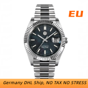 EU San Martin Business Luxury San Martin Men Watch Retro Date Just V2 MOP Dial 10Bar SN059-G V2