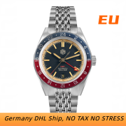 EU San Martin New Vintage Distressed Aluminum Bezel NH34 GMT Automatic Mechanical Retro Men's Watch N0116-G V6 GMT EU San Martin New Vintage Distressed Aluminum Bezel NH34 GMT Automatic Mechanical Retro Men's Watch N0116-G V6 GMT san martin watches,NH34 movement watch,San Martin SN0109-G-GMT,dive watches